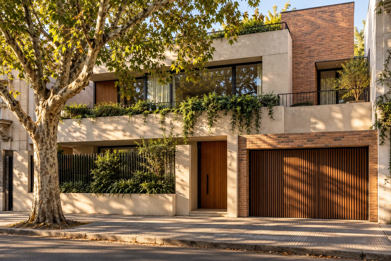 Fachada residencial contemporánea en Buenos Aires